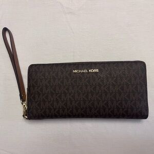 Michael Kors Dark Brown Wristlet Clutch